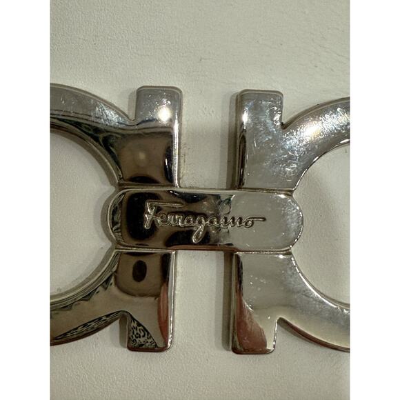 Salvatore Ferragamo Leather Small School Drawstring Backpack White / Silver - Picture 10 of 15